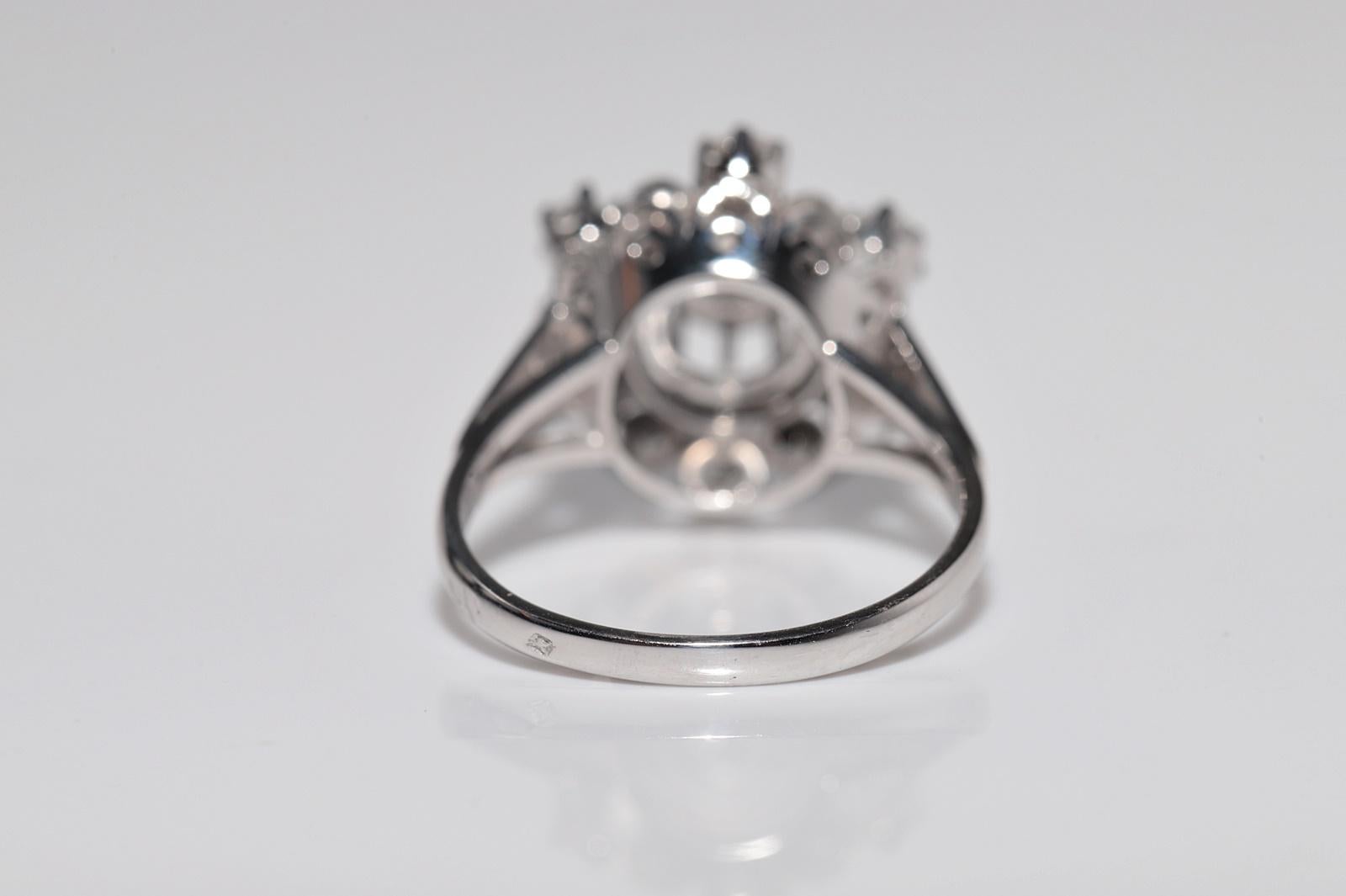 Bague Art déco ancienne des années 1920 en or 18 carats décorée de diamants naturels en vente 7