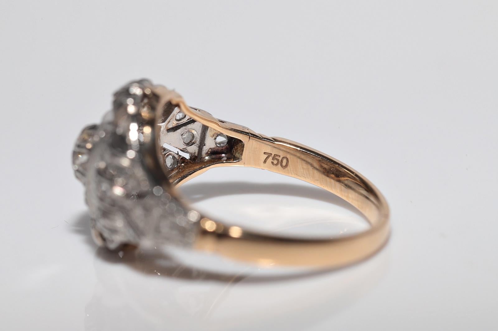 Anello antico CIRCA 1920 Art Deco in oro 18k con diamante naturale decorato in vendita 7