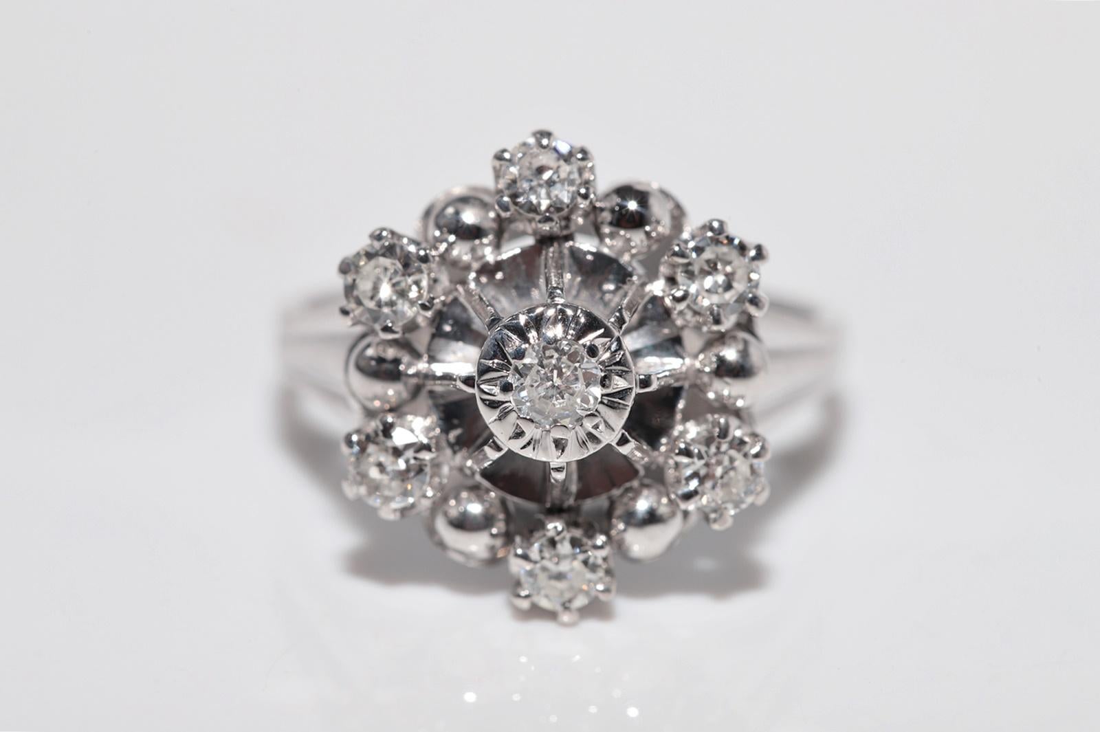 Bague Art déco ancienne des années 1920 en or 18 carats décorée de diamants naturels Bon état - En vente à Fatih/İstanbul, 34