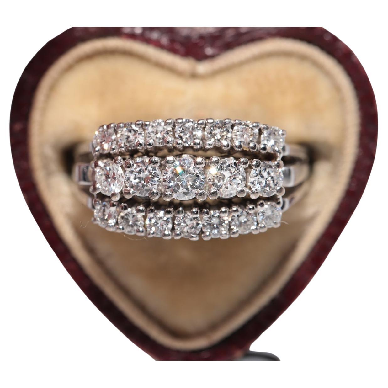Bague Art déco ancienne des années 1920 en or 18 carats décorée de diamants naturels