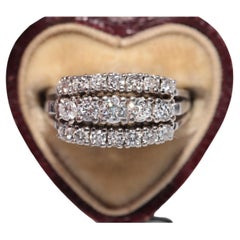 Anello antico CIRCA 1920 Art Deco in oro 18k con diamante naturale decorato