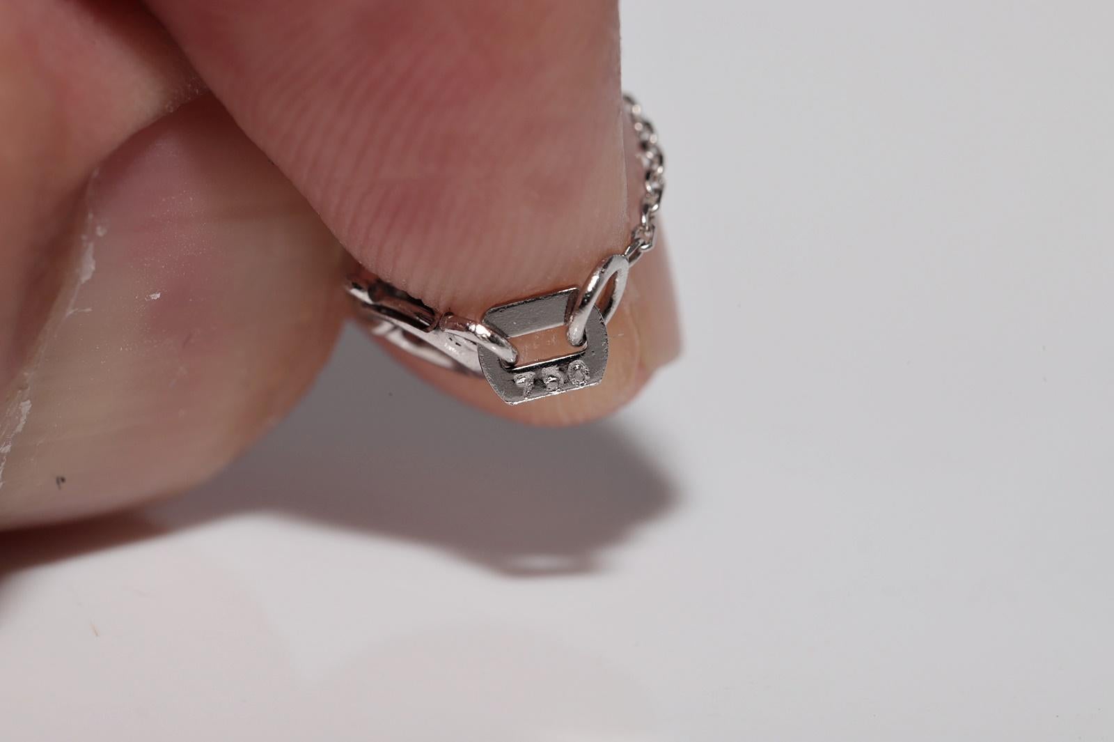 Collier antique Circa 1920s Art Deco en or 18k avec pendentif en diamant naturel en vente 6