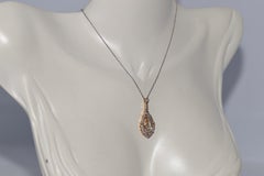 Antique Circa 1920s Art Deco 18k Gold Natural Diamond Pendant Necklace