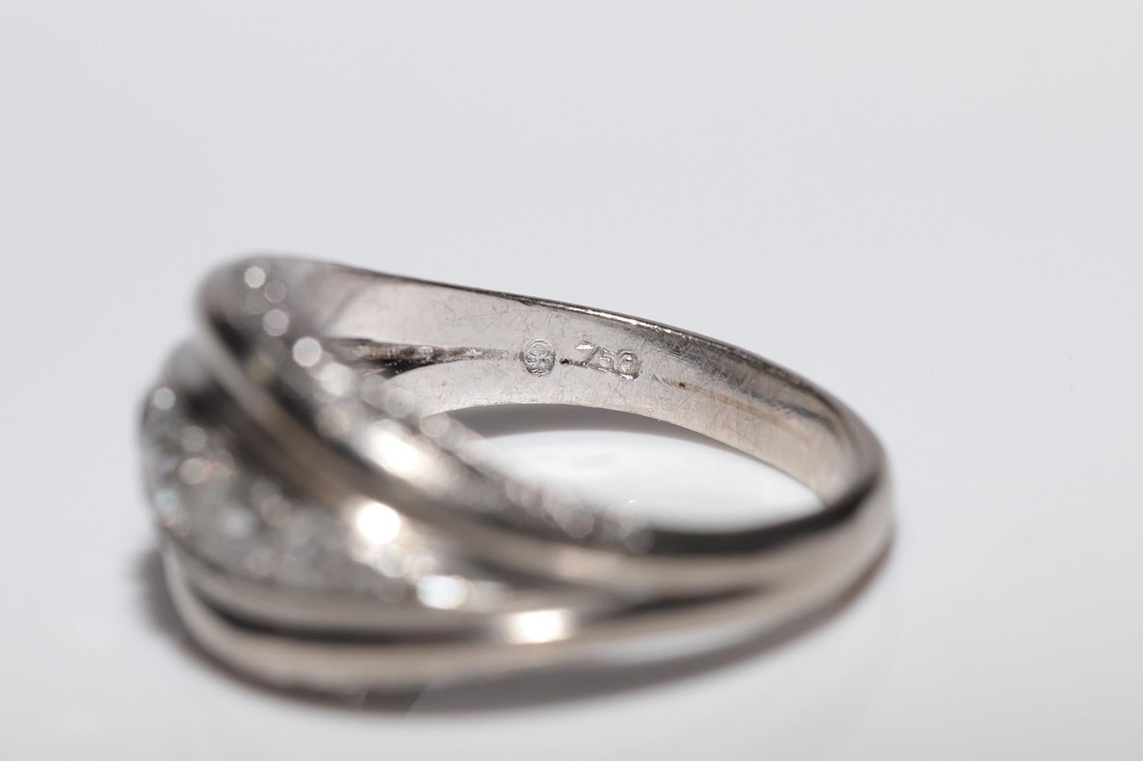 Anneau Art déco ancien des années 1920 en or 18 carats avec diamants naturels taille ancienne en vente 5