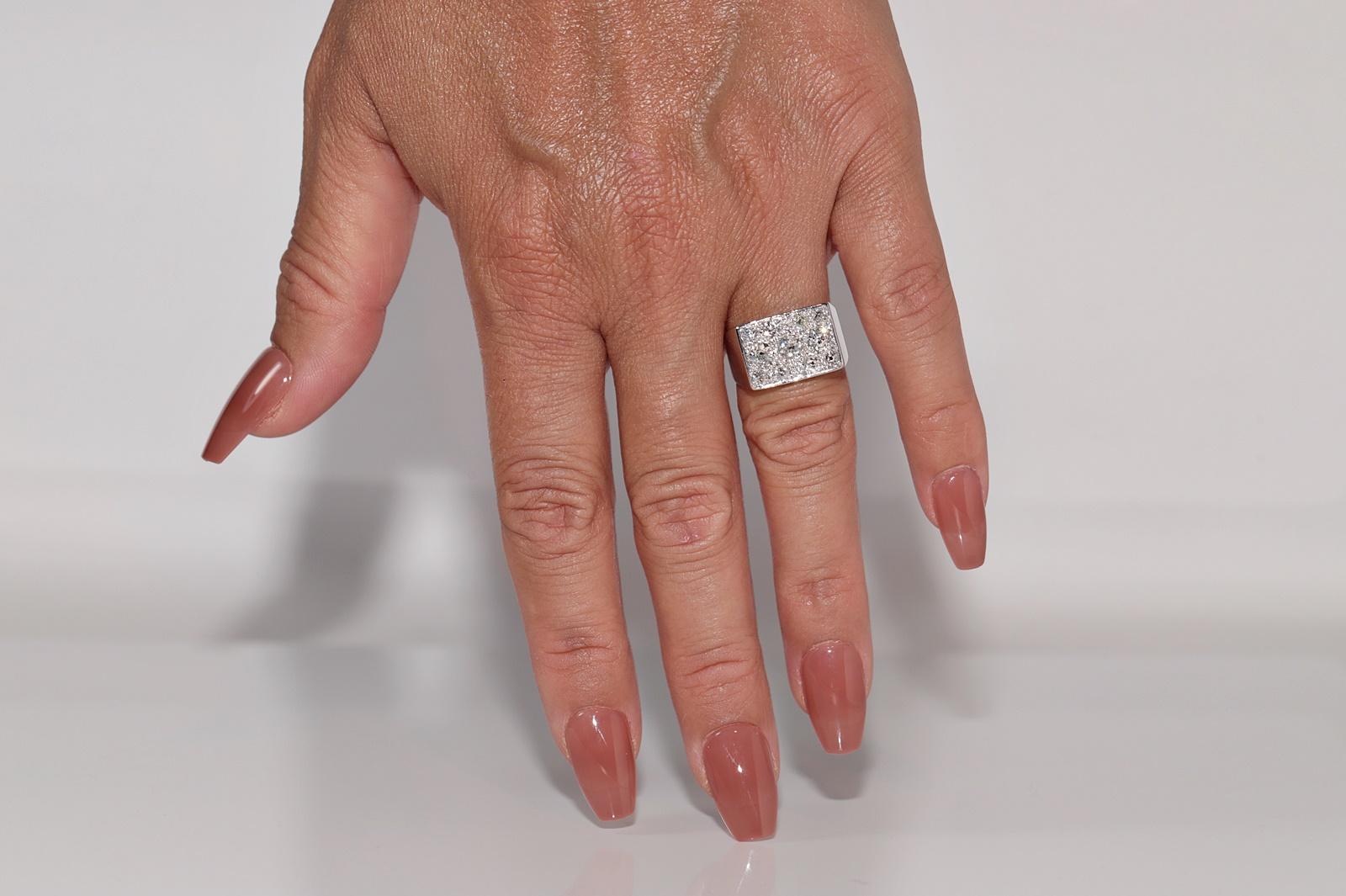 Antike CIRCA 1920s Art Deco 18k Gold Natürliche Altschliff Diamant dekoriert Ring im Angebot 9