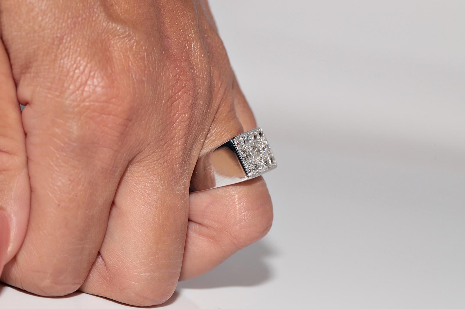 Antike CIRCA 1920s Art Deco 18k Gold Natürliche Altschliff Diamant dekoriert Ring im Angebot 13