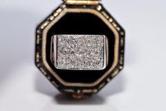 Antique Circa 1920s Art Deco 18k Gold Natural Old Cut Diamond Decorated Ring