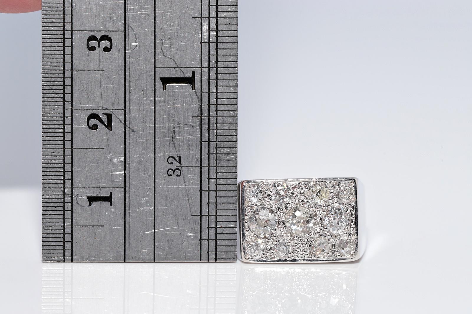 De las mujeres Antiguo anillo decorado con diamantes naturales talla antigua Art Decó de oro de 18 quilates de la década de 1920 en venta