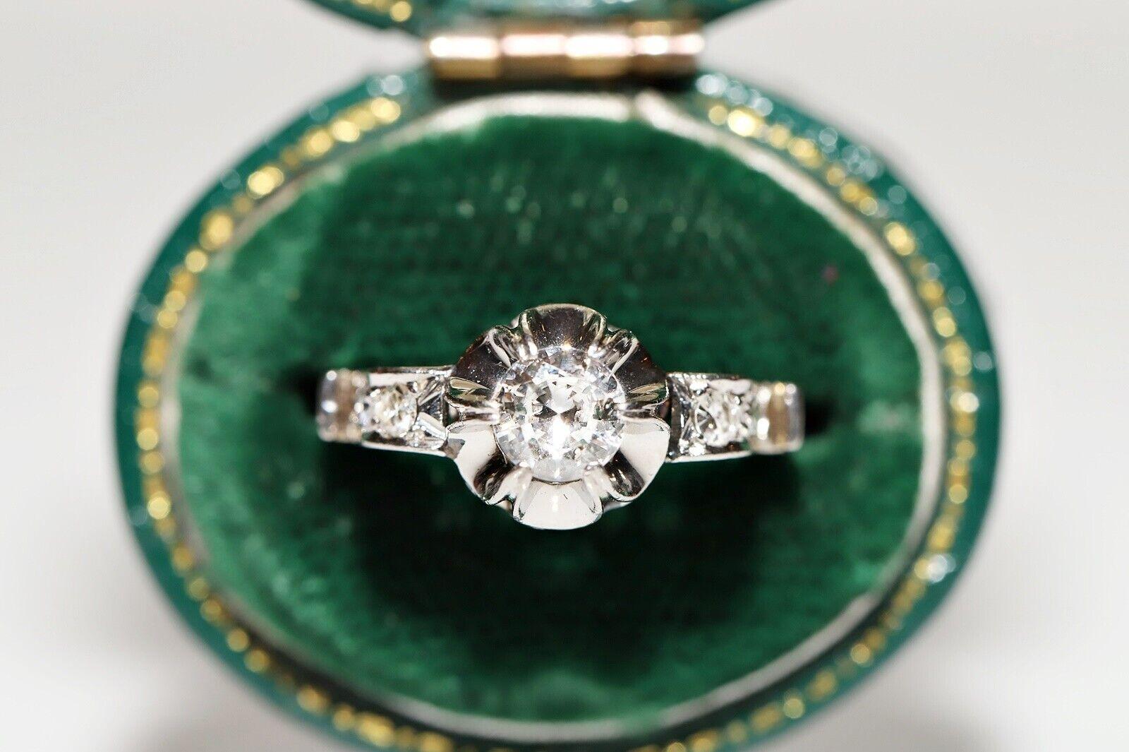 Antique Circa 1920s Art Deco Platinum Natural Diamond Decorated Ring For Sale 8