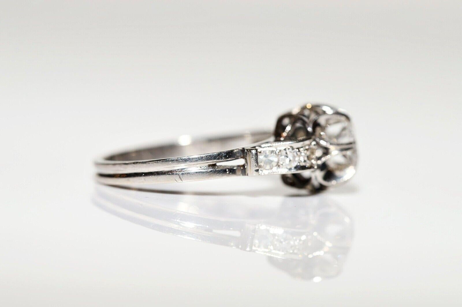 Bague Art déco ancienne des années 1920 en platine décorée de diamants naturels Bon état - En vente à Fatih/İstanbul, 34