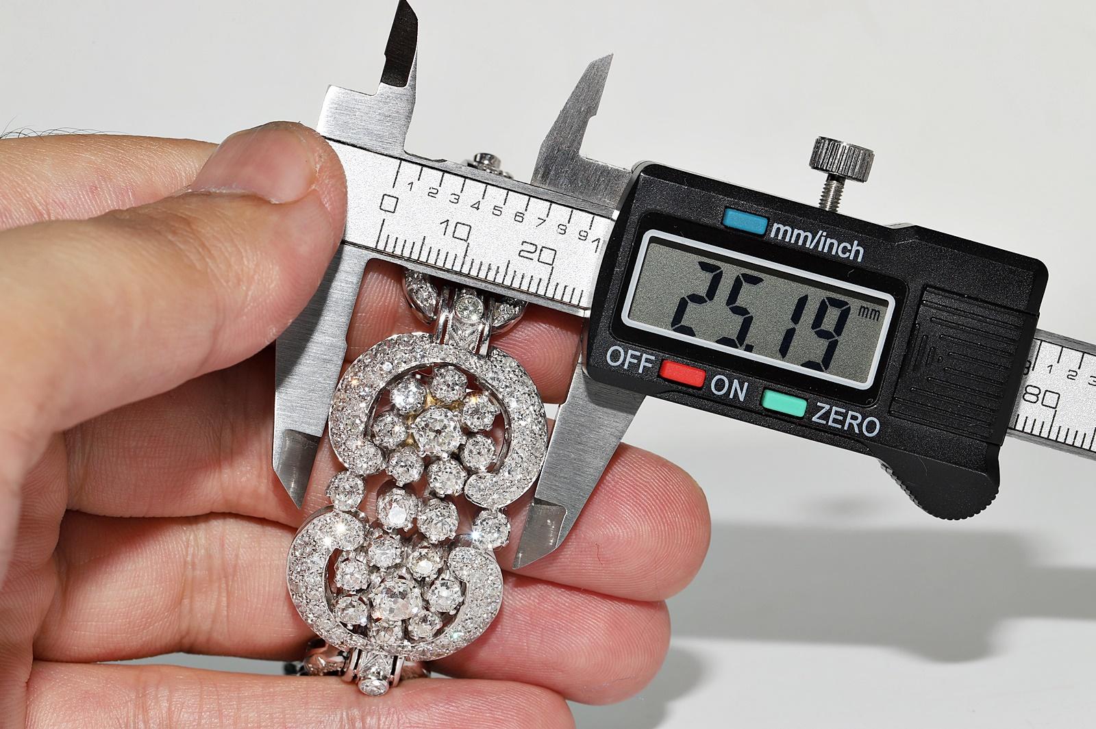 Antike CIRCA 1920s Art Deco Platin natürlichen Diamanten verziert starke Armband 7