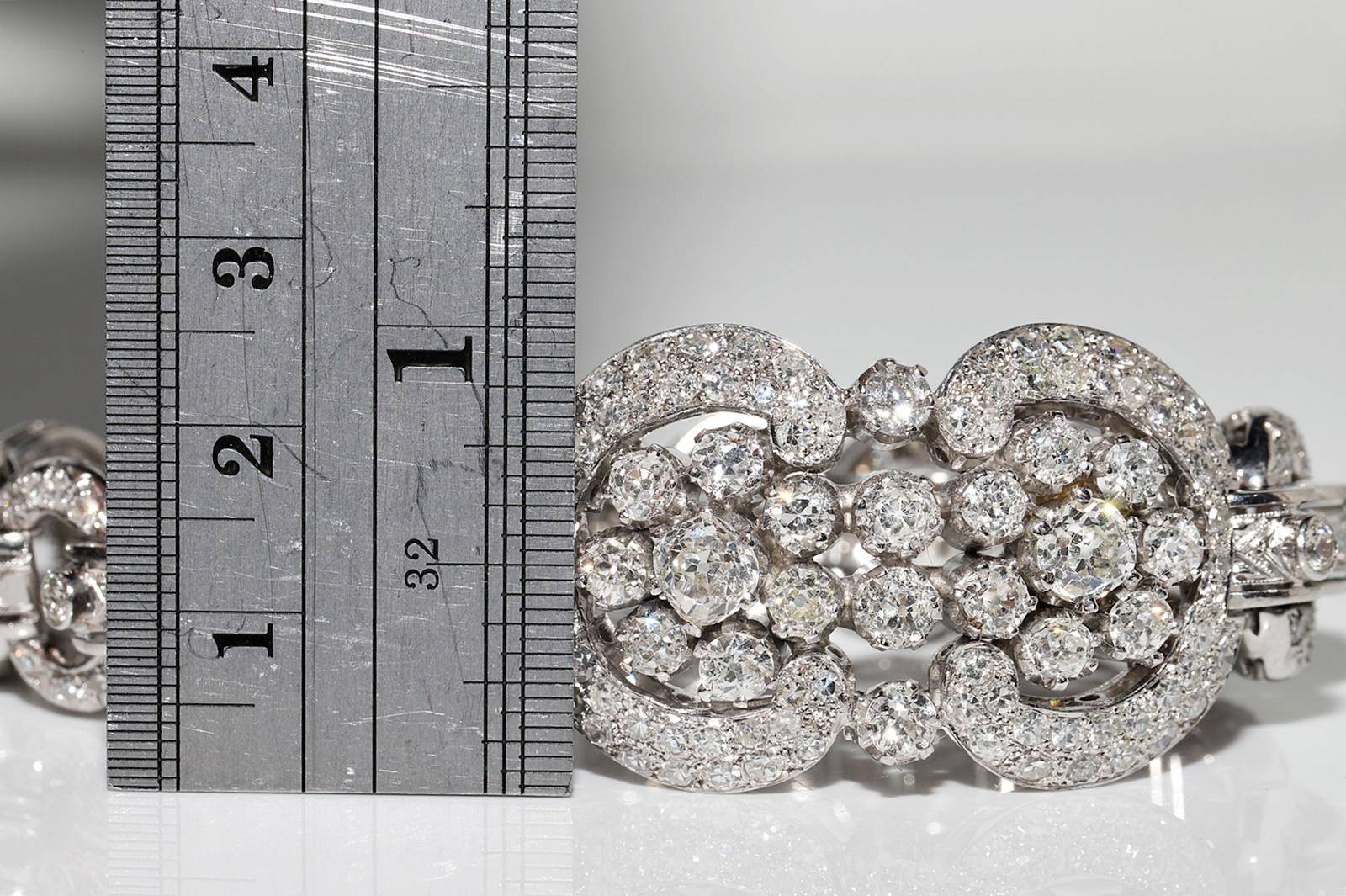 Antike CIRCA 1920s Art Deco Platin natürlichen Diamanten verziert starke Armband im Zustand „Gut“ in Fatih/İstanbul, 34