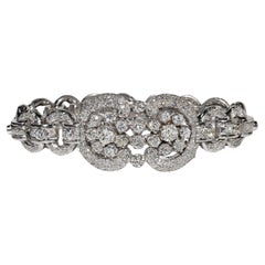 Antike CIRCA 1920s Art Deco Platin natürlichen Diamanten verziert starke Armband
