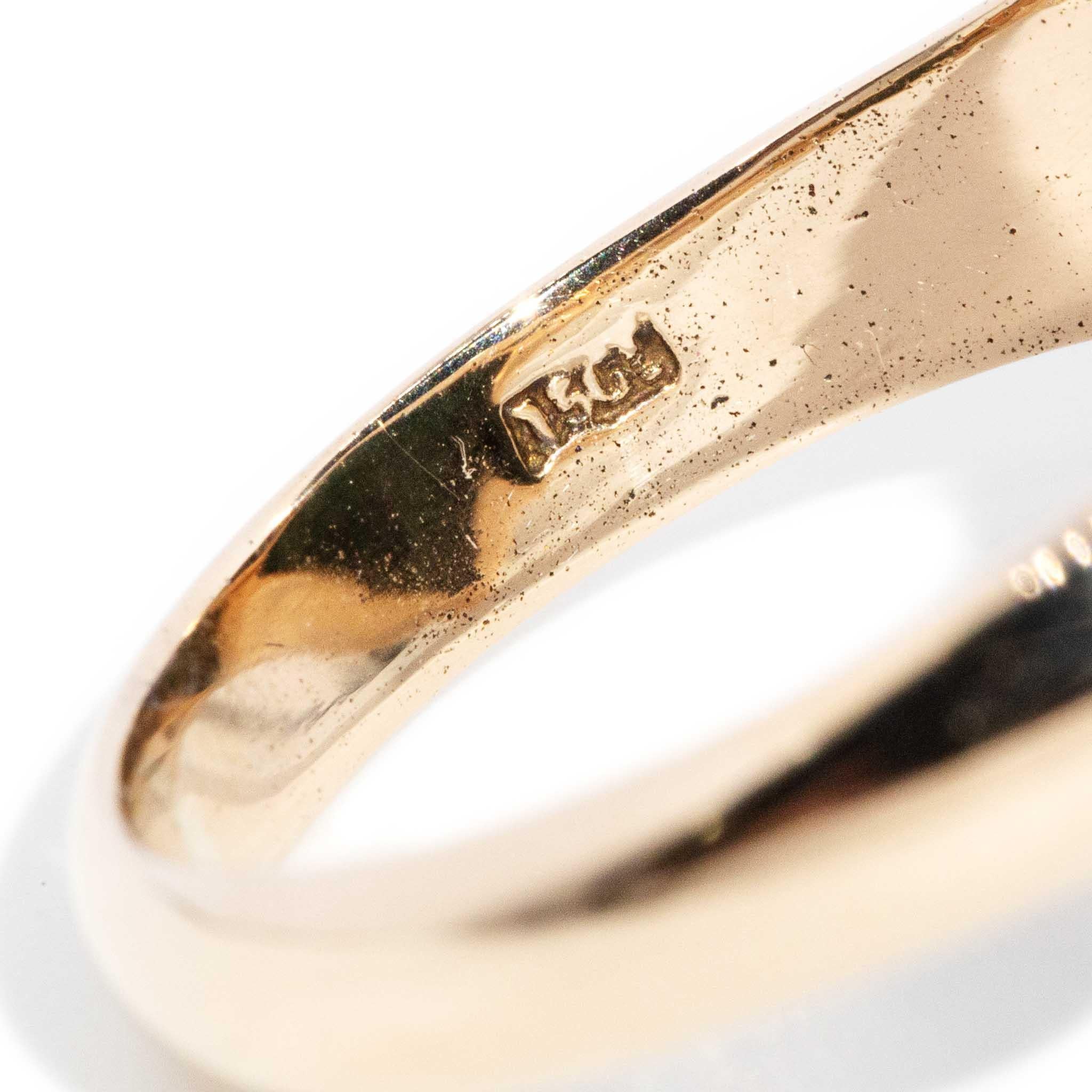 Antique Circa 1920s Bloodstone Signet Ring 15 Carat Rose Gold For Sale 5