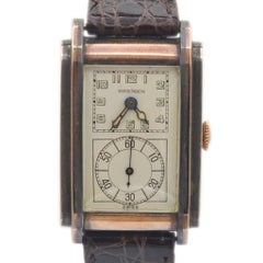 Antique Circa 1920’s Bremen 14K Rose Gold Sterling Silver Back Manual Wind Watch