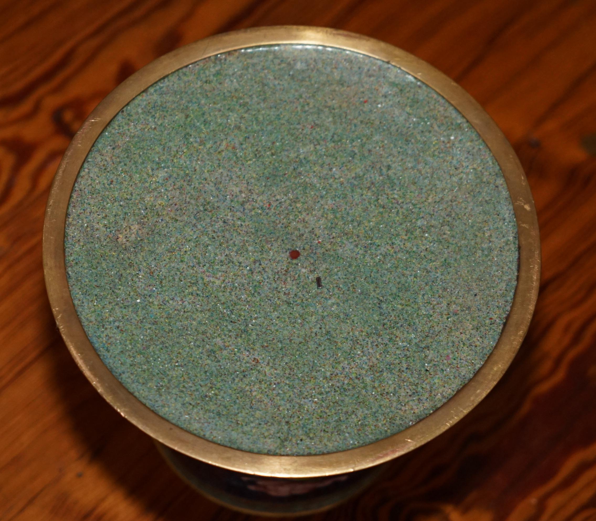 ANTIQUE CIRCA 1920's CHINESE CLOISONNE ENAMEL FLORAL POT & LID IDEALLY FOR TEA 3