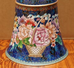 ANTIQUE CIRCA 1920er CHINESE CLOISONNE ENAMEL FLORAL POT & LID IDEALLY FOR TEA