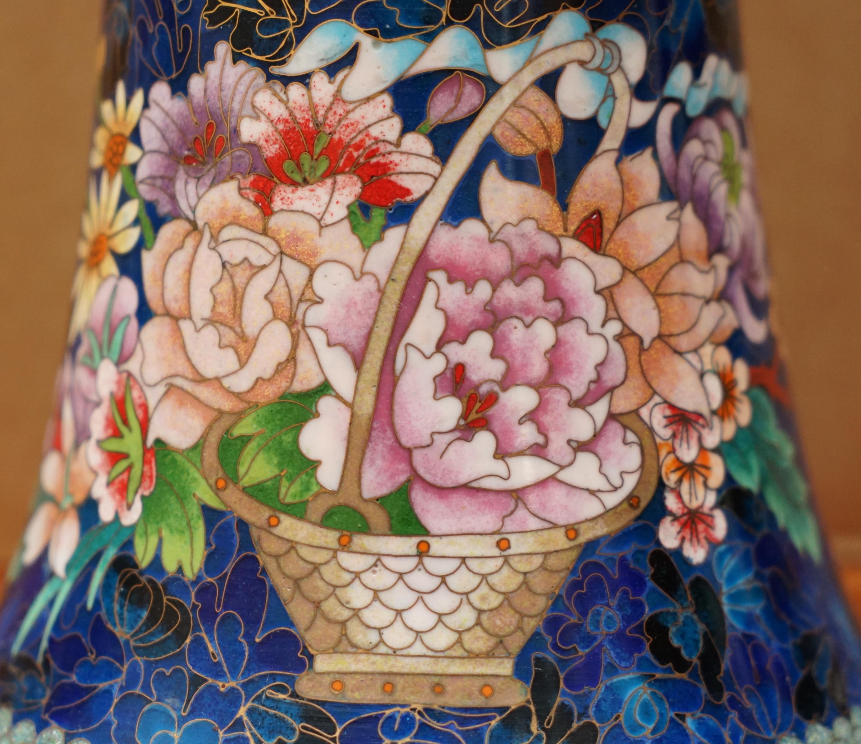 Chinese Export ANTIQUE CIRCA 1920's CHINESE CLOISONNE ENAMEL FLORAL POT & LID IDEALLY FOR TEA