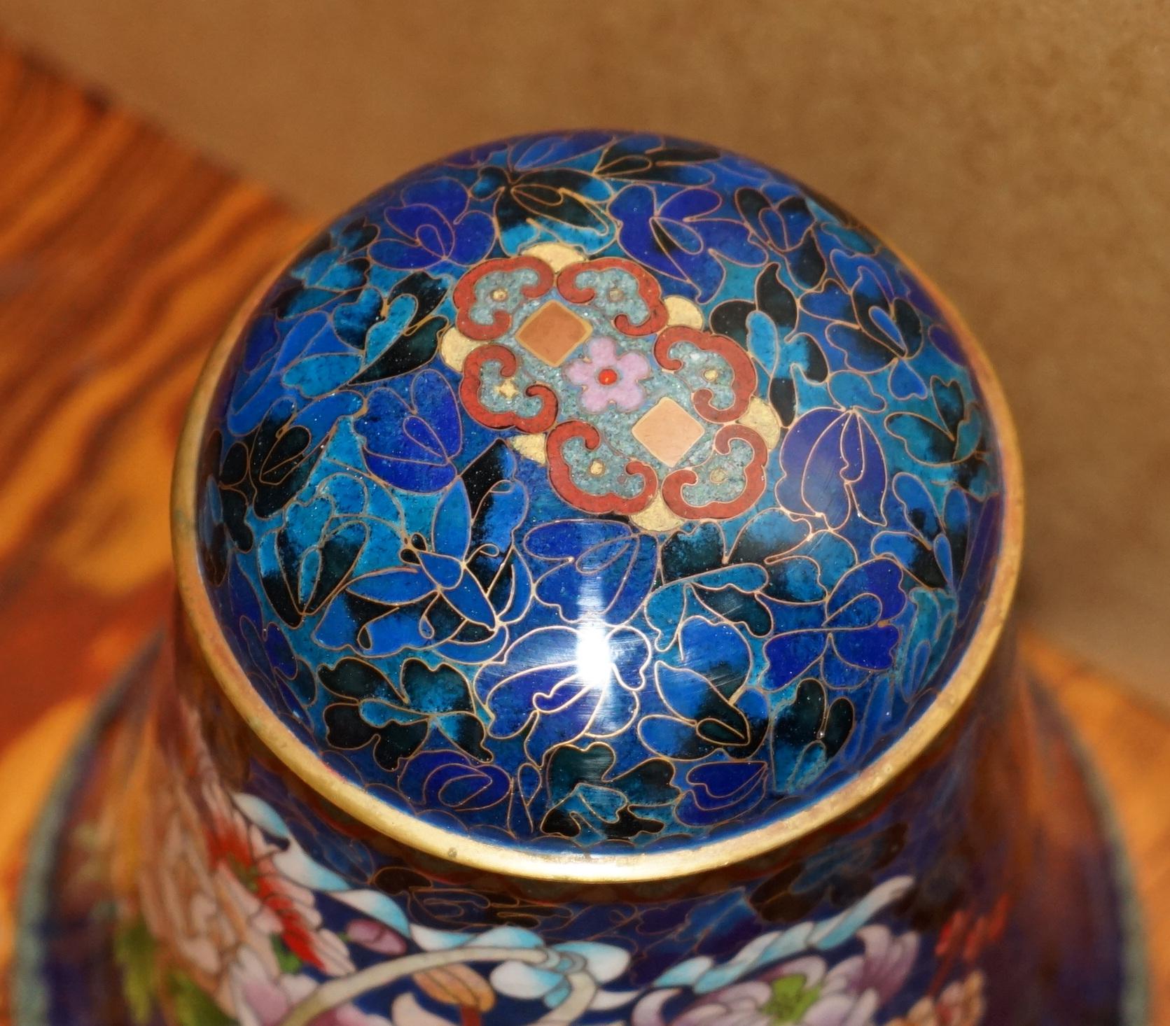 Chinese ANTIQUE CIRCA 1920's CHINESE CLOISONNE ENAMEL FLORAL POT & LID IDEALLY FOR TEA