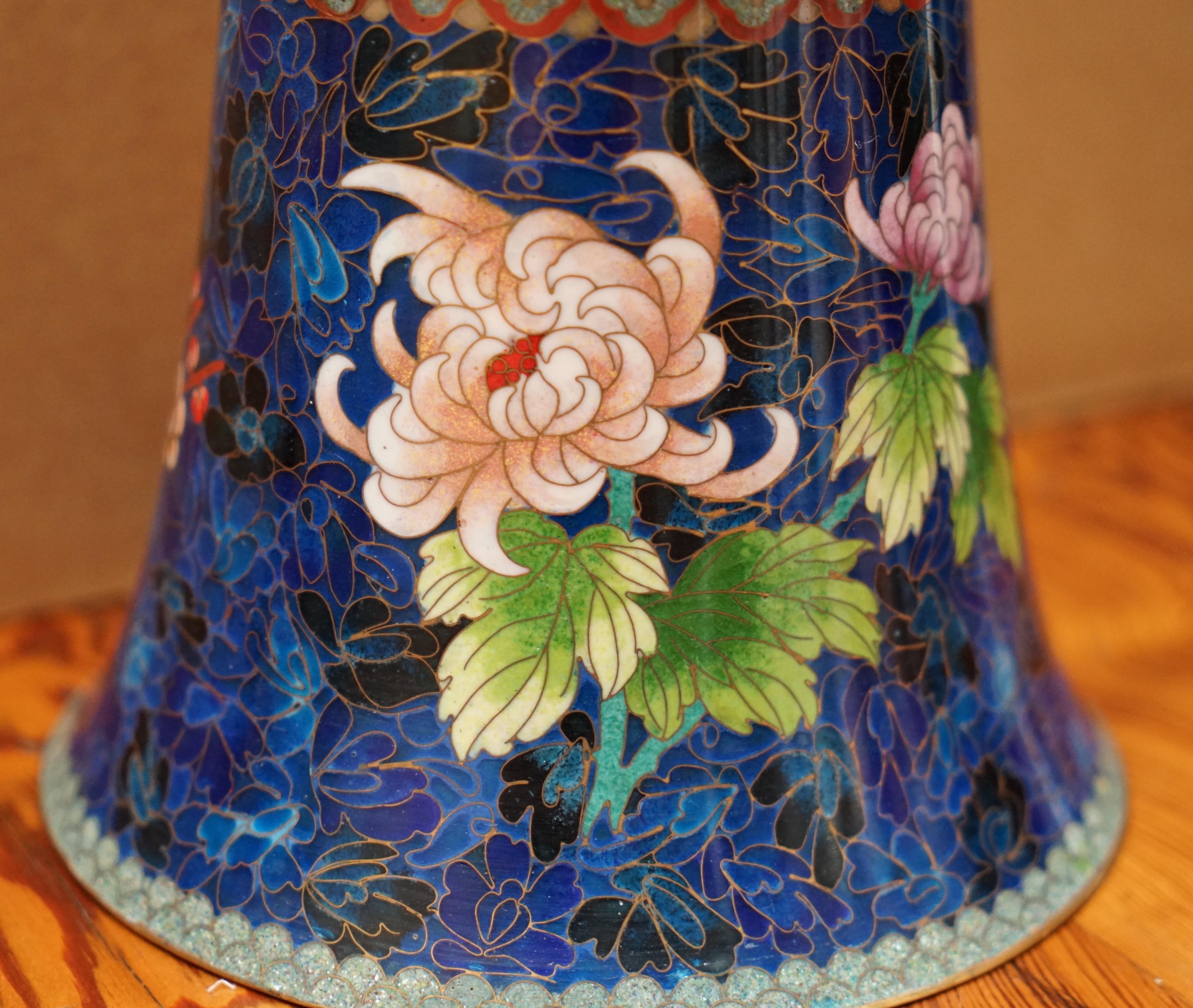 Early 20th Century ANTIQUE CIRCA 1920's CHINESE CLOISONNE ENAMEL FLORAL POT & LID IDEALLY FOR TEA