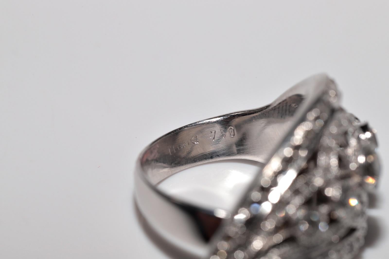 Antike CIRCA 1920er Jahre Handgefertigte Art Deco 18k Gold Natural Diamond Ring im Angebot 8