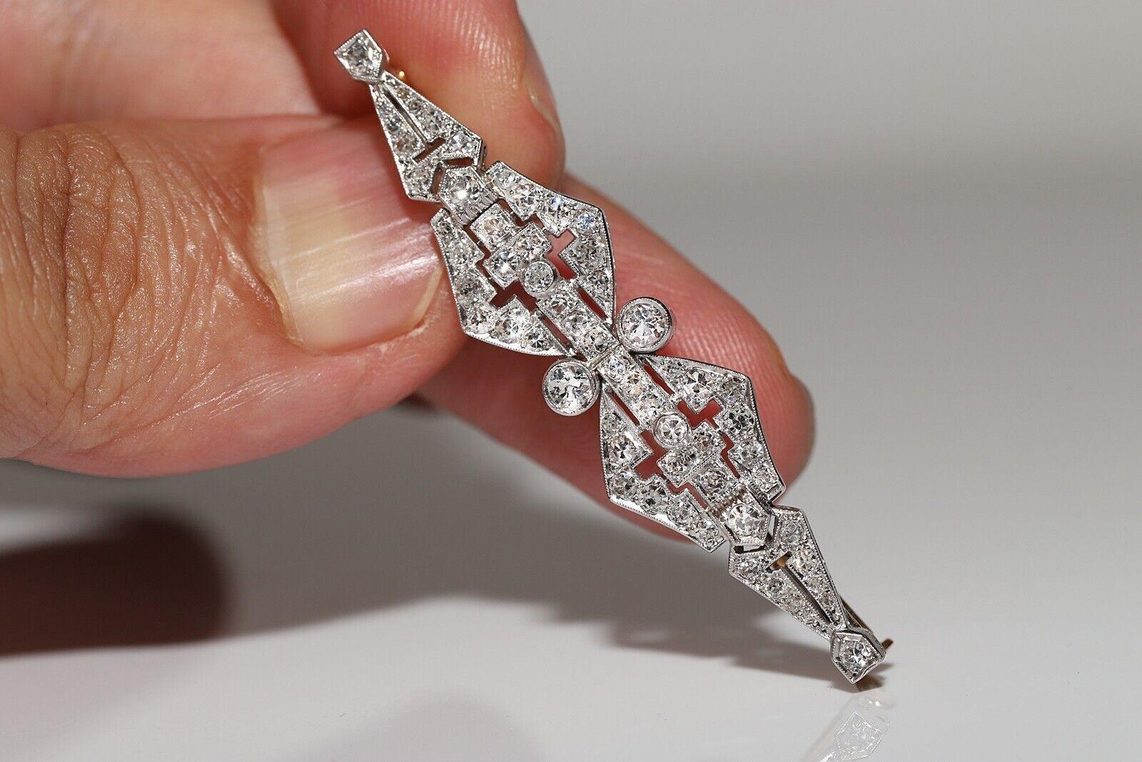De las mujeres Antiguo Broche decorado con diamantes naturales de oro de 18 quilates original Art Decó de la década de 1920 en venta