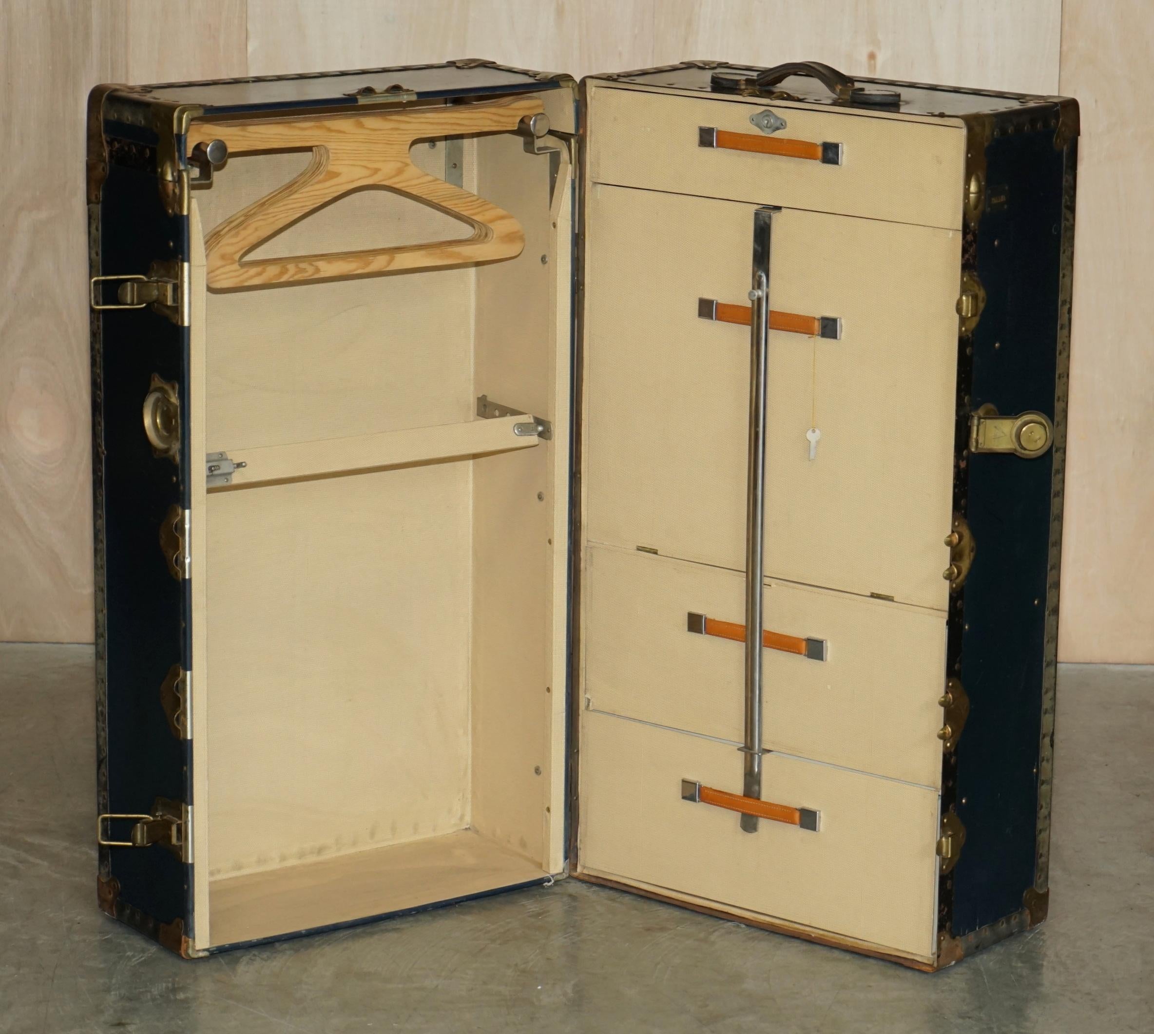 Antique circa 1920's Pakawa Steamer Wardrobe Trunk or Chest Totally Original 1