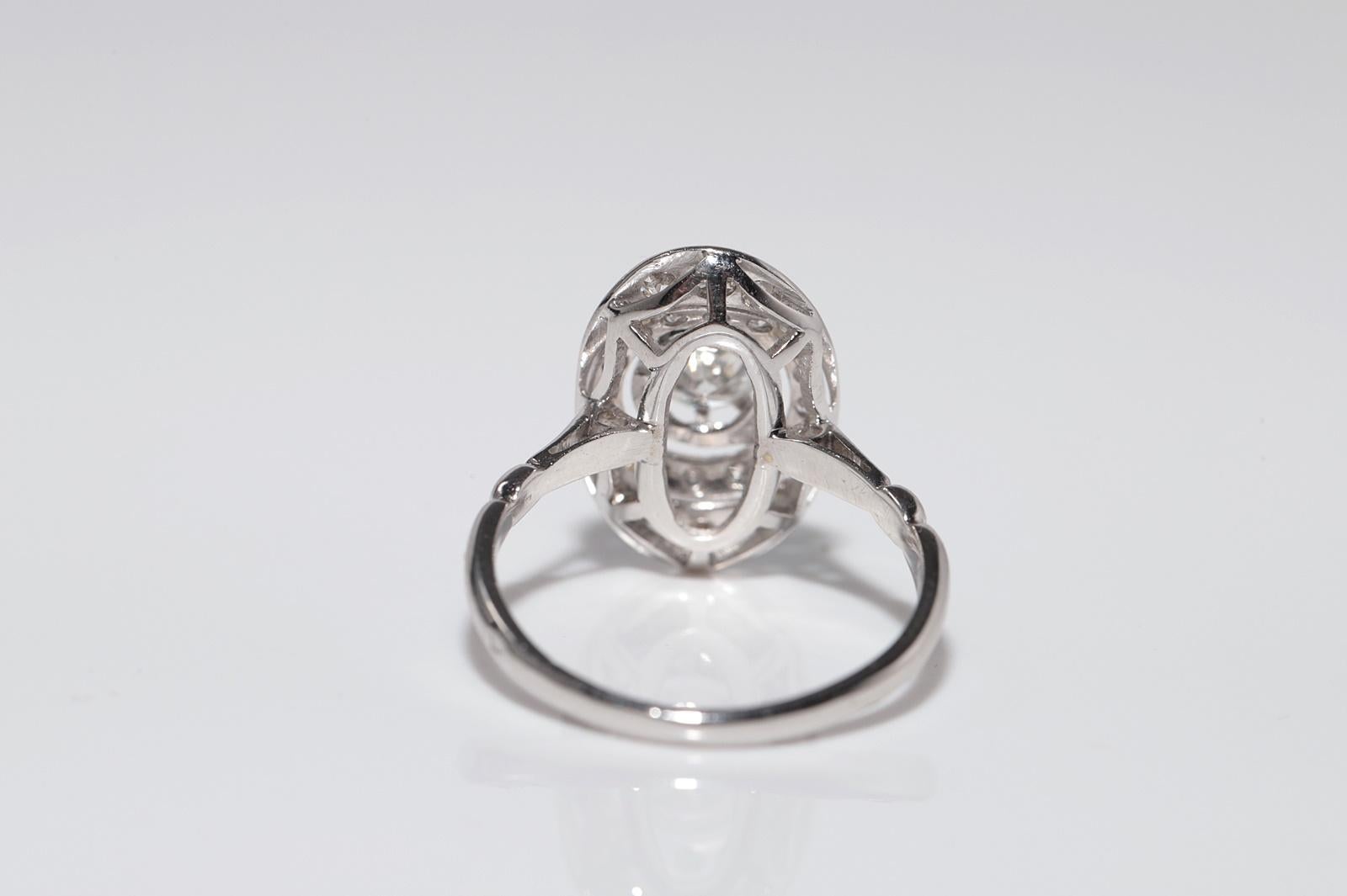 Bague ancienne en platine Art Deco des années 1920, faite à la main, avec diamant naturel en vente 7