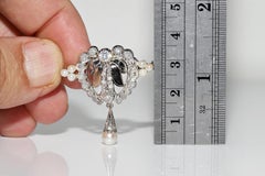 Antique Circa 1920s Platinum Art Deco Natural Diamond Decorated Brooch