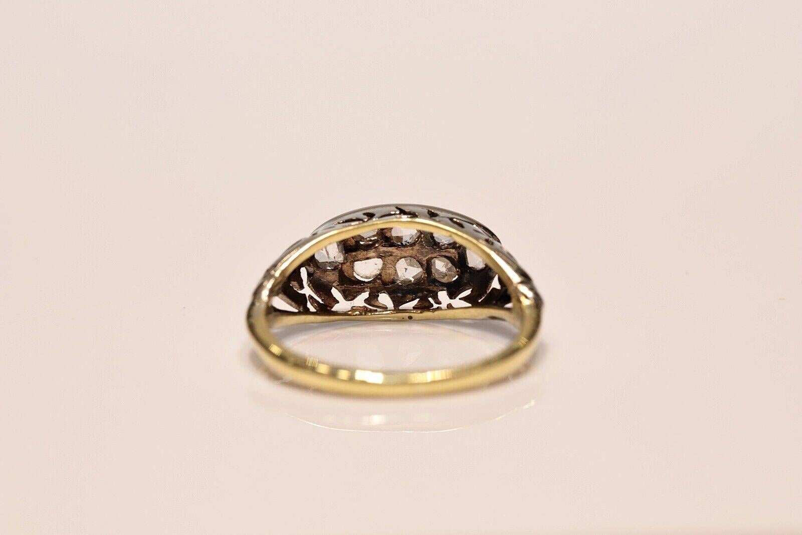 Antique Circa 1930s Art Deco 18k Gold Natural Rose Cut Diamond Ring  For Sale 1