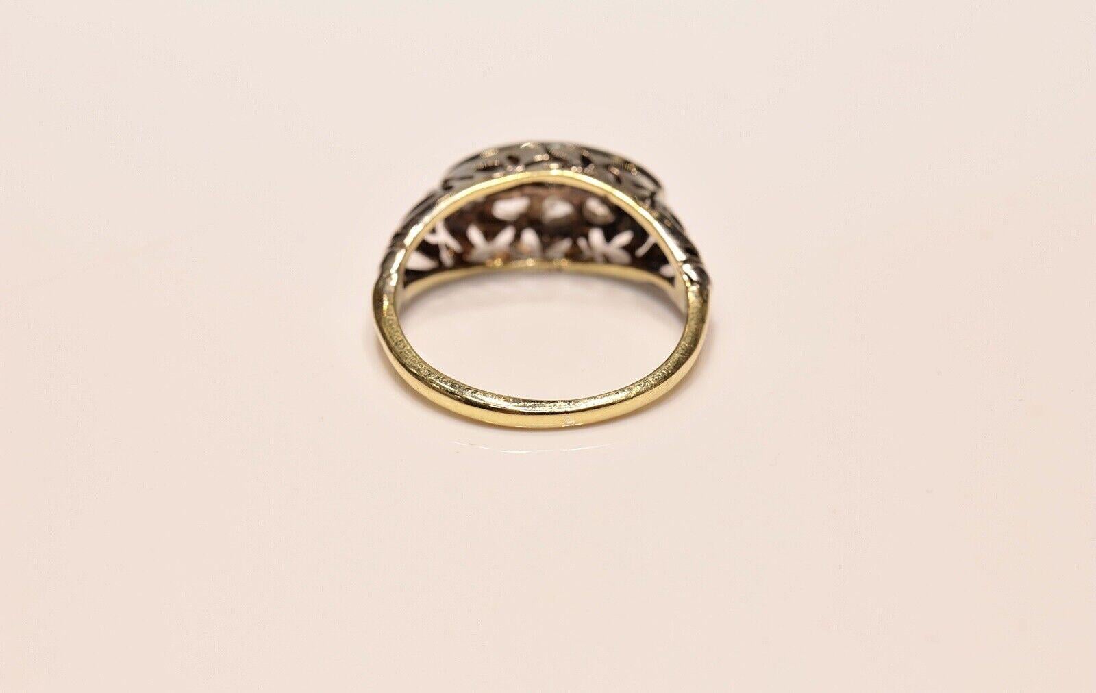 Antique Circa 1930s Art Deco 18k Gold Natural Rose Cut Diamond Ring  For Sale 2