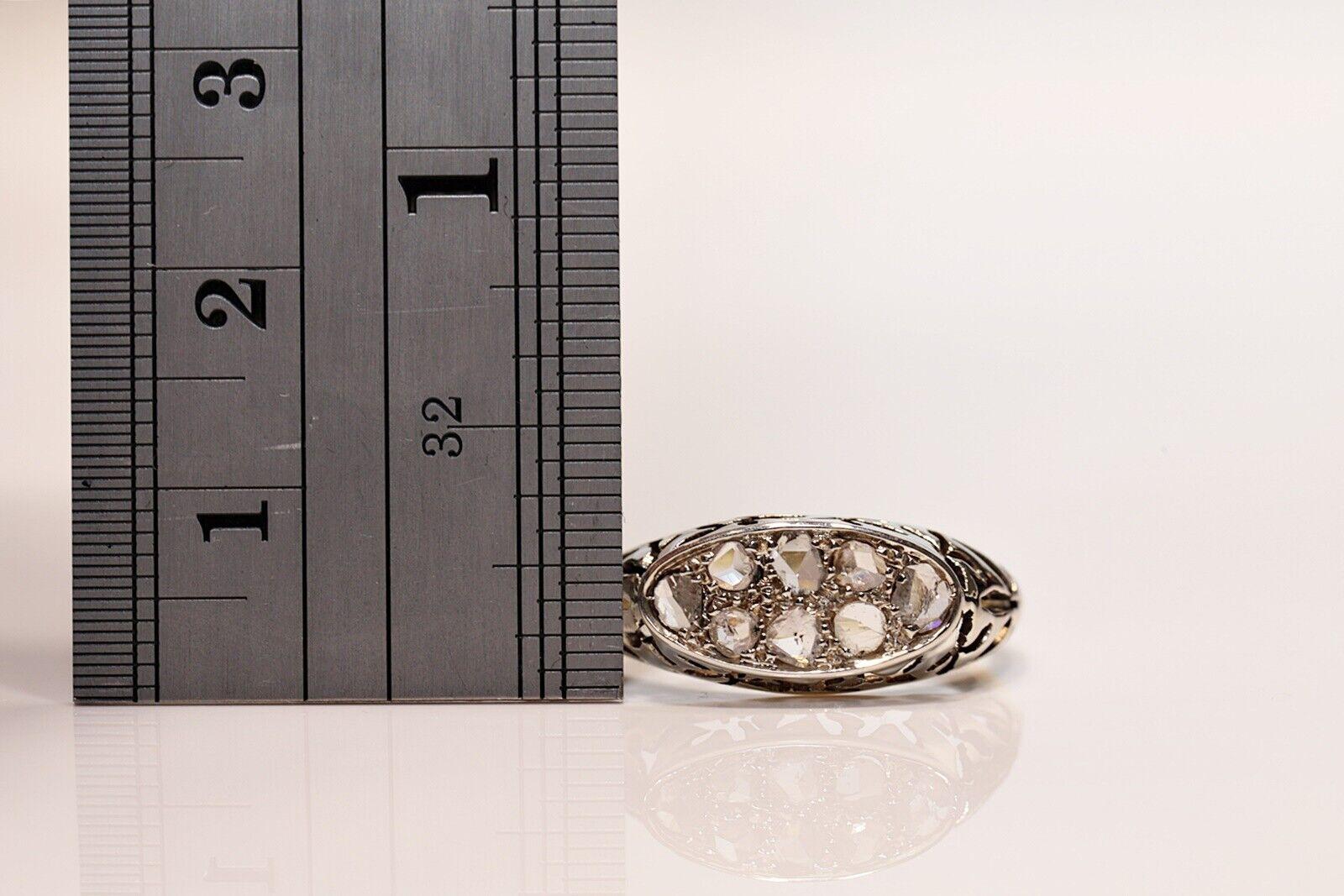 Antique Circa 1930s Art Deco 18k Gold Natural Rose Cut Diamond Ring  For Sale 5
