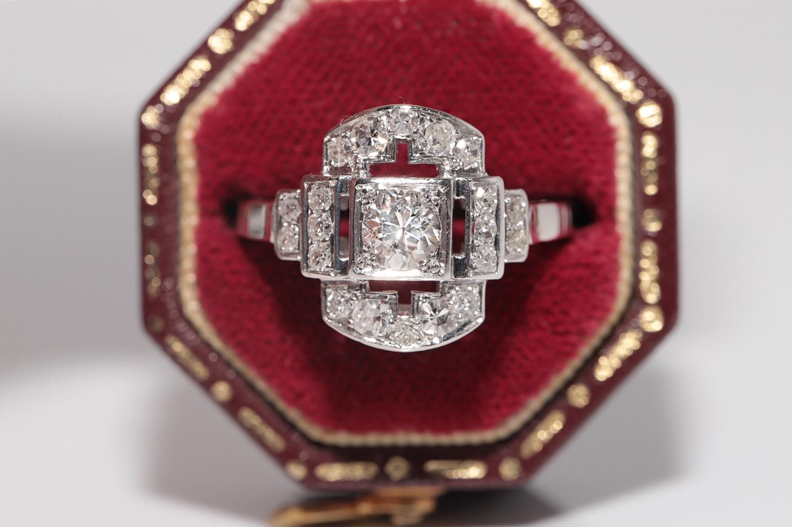 Antiker Art-Déco-Ring aus Platin mit natürlichem Diamanten, ca. 1930er Jahre Damen im Angebot