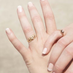 Antique Circa 1930s Diamond Ruby Signet Ring 15 Carat Yellow Gold