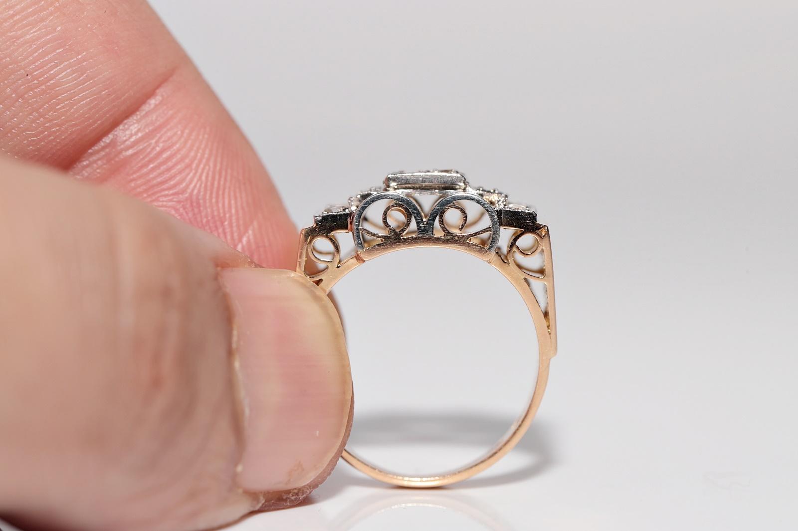 Donna Antico, circa 1930, fatto a mano  Anello con serbatoio decorato con diamanti naturali in oro 18k in vendita