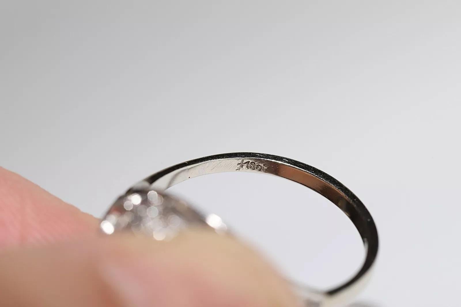 Taille brillant Bague ancienne des années 1930 faite à la main en or 18 carats décorée de diamants naturels en vente