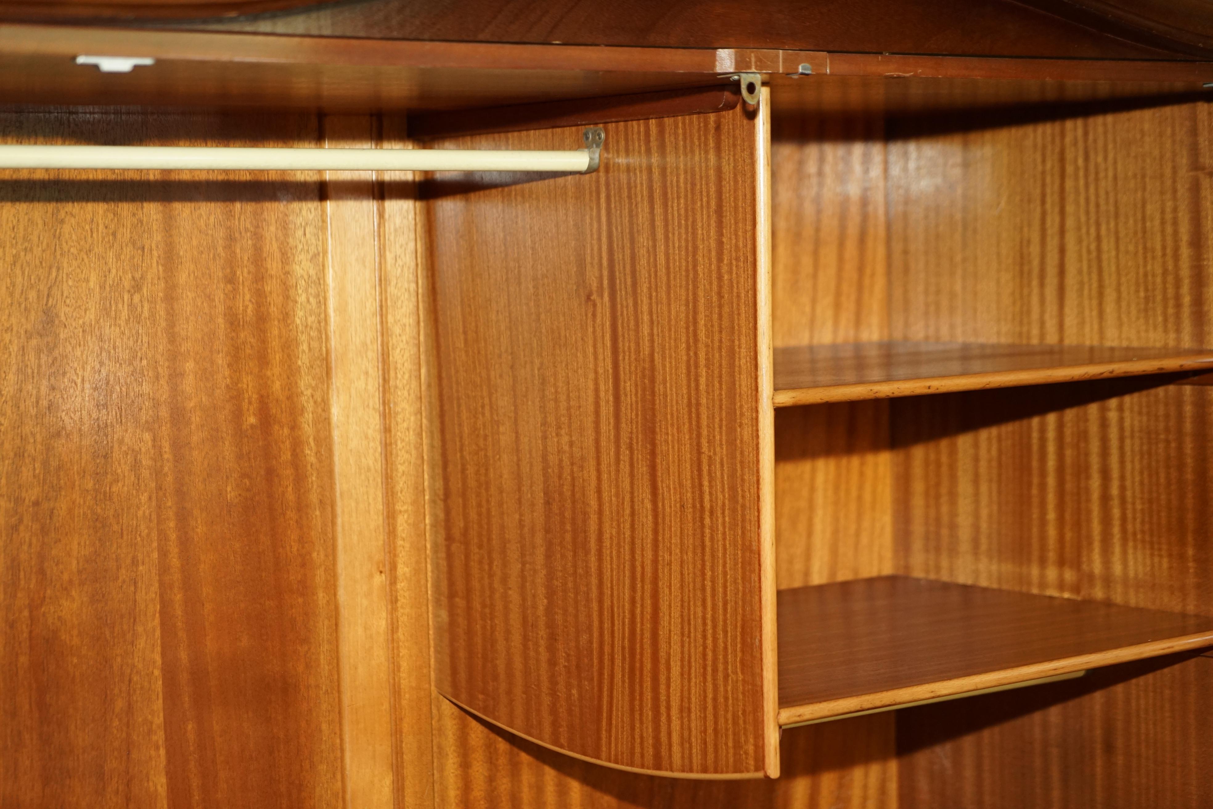 ANTIQUE CIRCA 1940's BURR WALNUT LARGE WARDROBE SPLITS IN TWO FOR EASY TRANSPORT For Sale 8