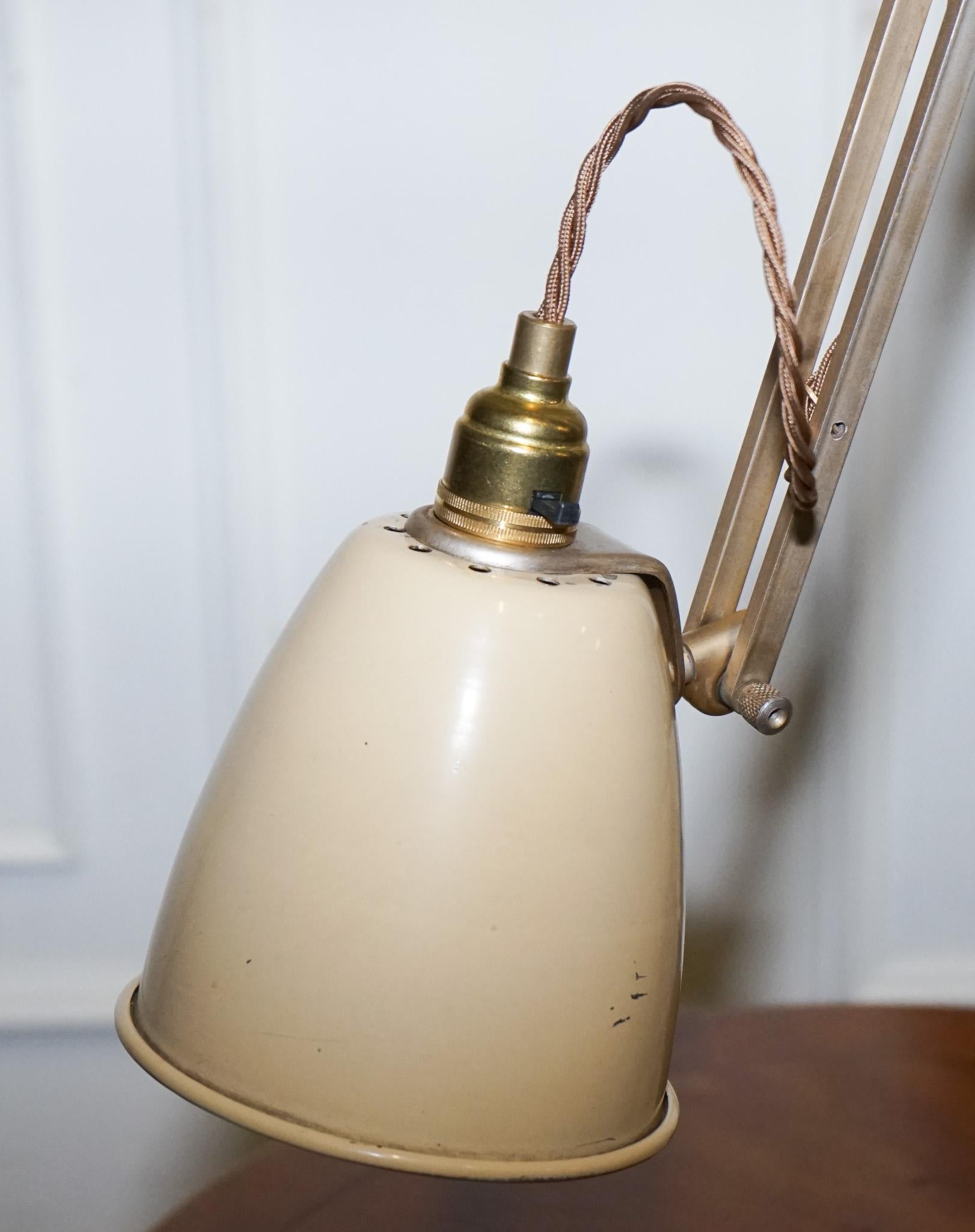 ANTIQUE CIRCA 1950 RECLAIMED HADRILL & HORSTMANN COUNTERPOiSE DESK LAMP en venta 11
