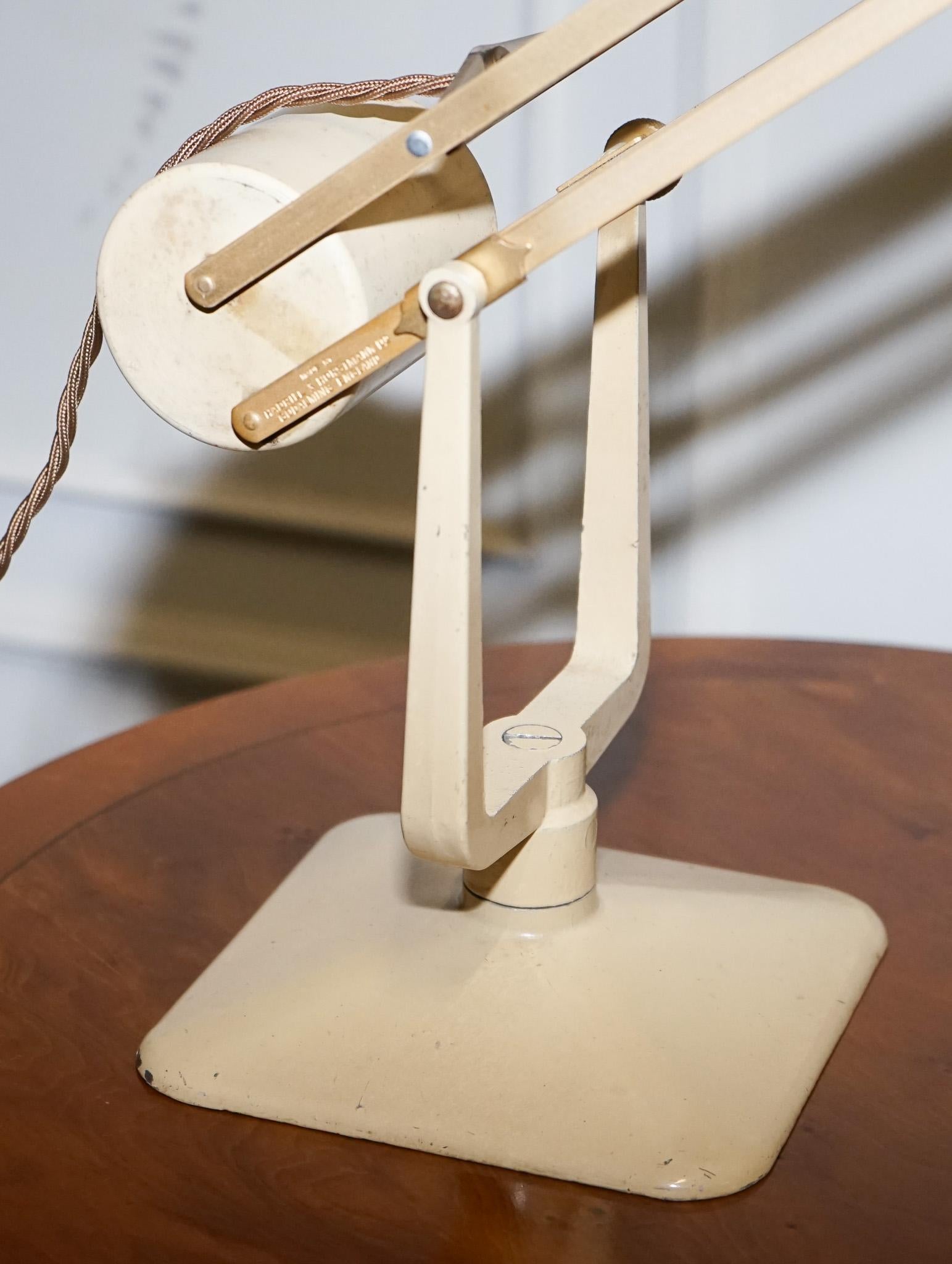 ANTIQUE CIRCA 1950 RECLAIMED HADRILL & HORSTMANN COUNTERPOiSE DESK LAMP en venta 1