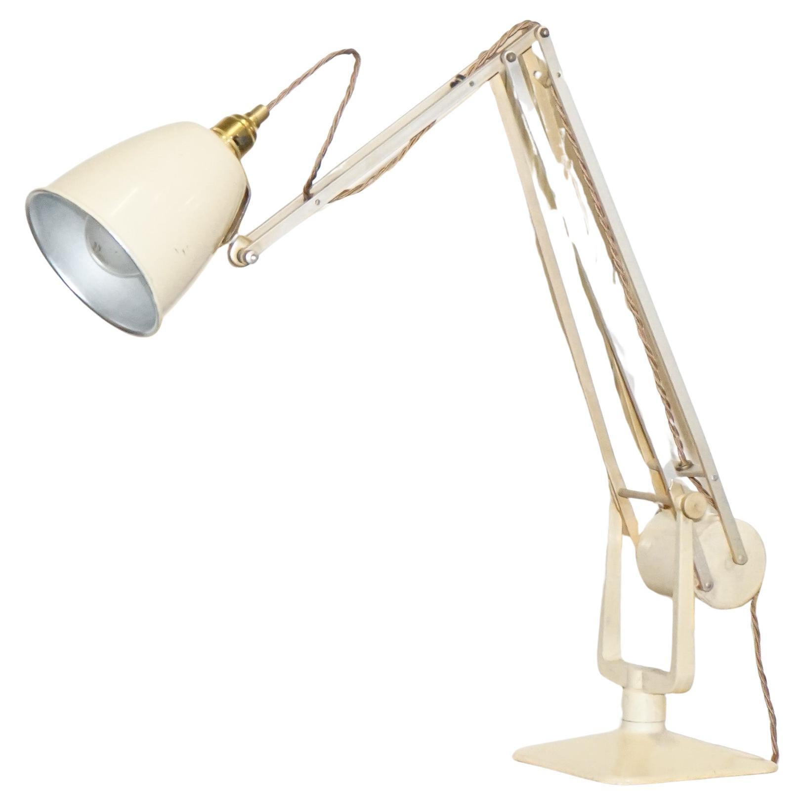 ANTIQUE CIRCA 1950 RECLAIMED HADRILL & HORSTMANN COUNTERPOiSE DESK LAMP en venta