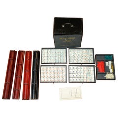 ANTIQUE CIRCA 1950
s CHINESE IMPERIAL MAHJONG SET WITH THE ORIGINAL RACKS