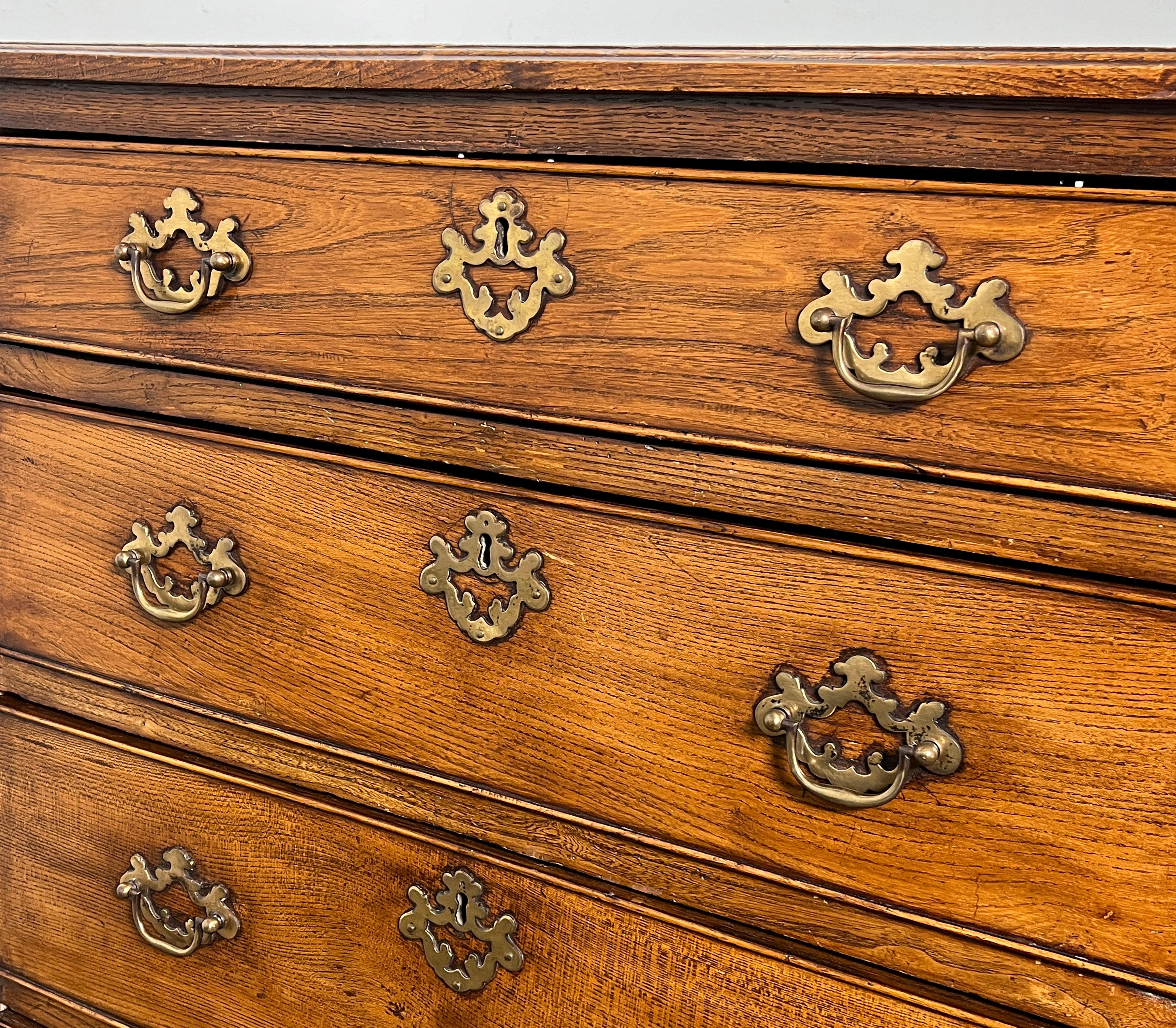 British Antique Circa Late 1700s Georgian High Boy Chest of Six Drawers For Sale