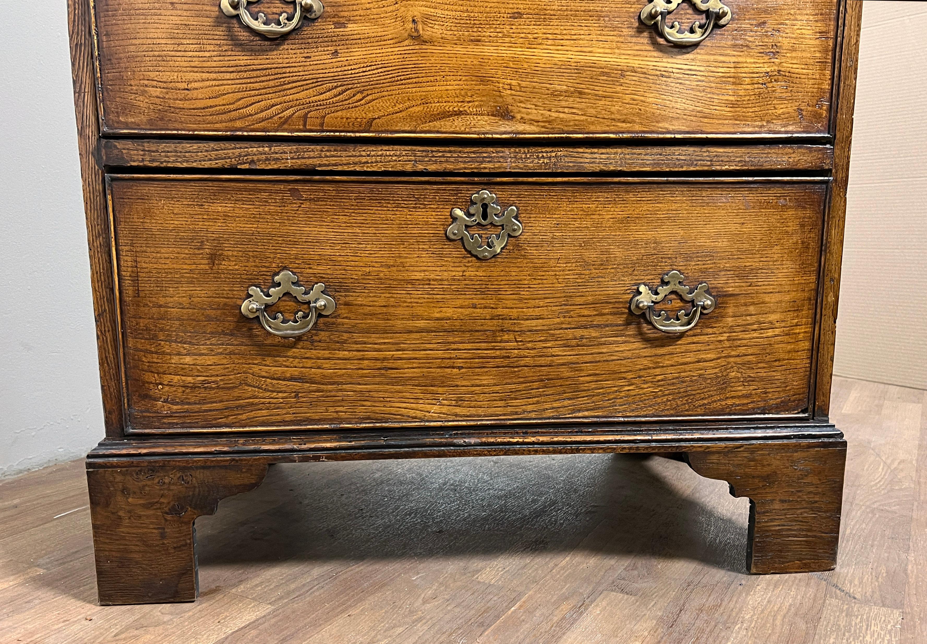 Antique Circa Late 1700s Georgian High Boy Chest of Six Drawers For Sale 1