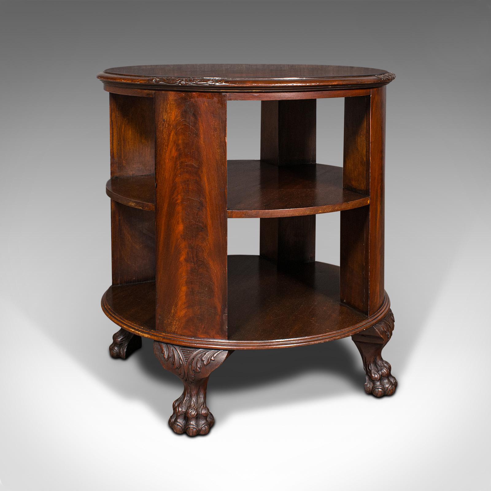 Early 20th Century Antique Circular Bookcase, English, Centrepiece Library Table, Edwardian, C.1910 For Sale