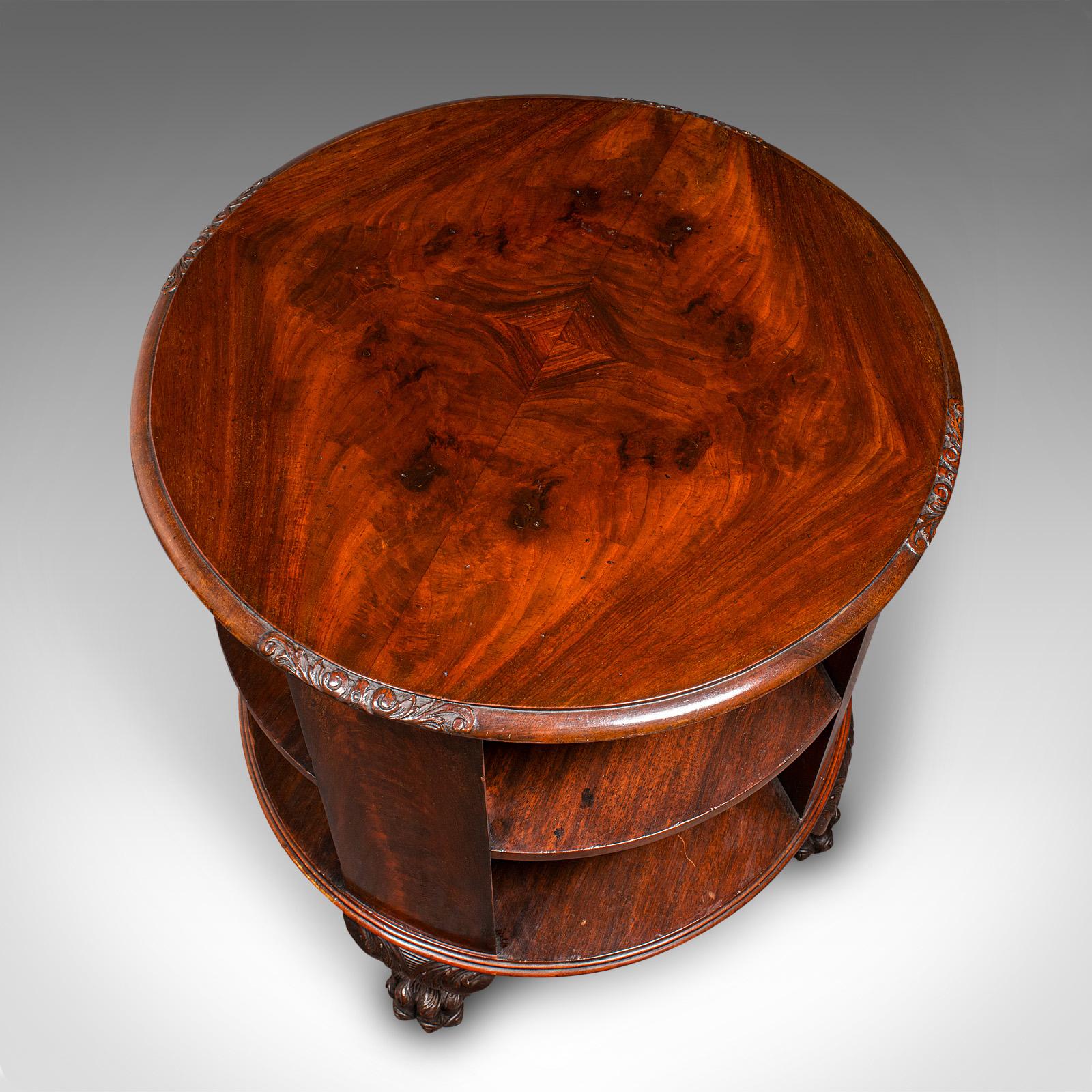 Mahogany Antique Circular Bookcase, English, Centrepiece Library Table, Edwardian, C.1910 For Sale