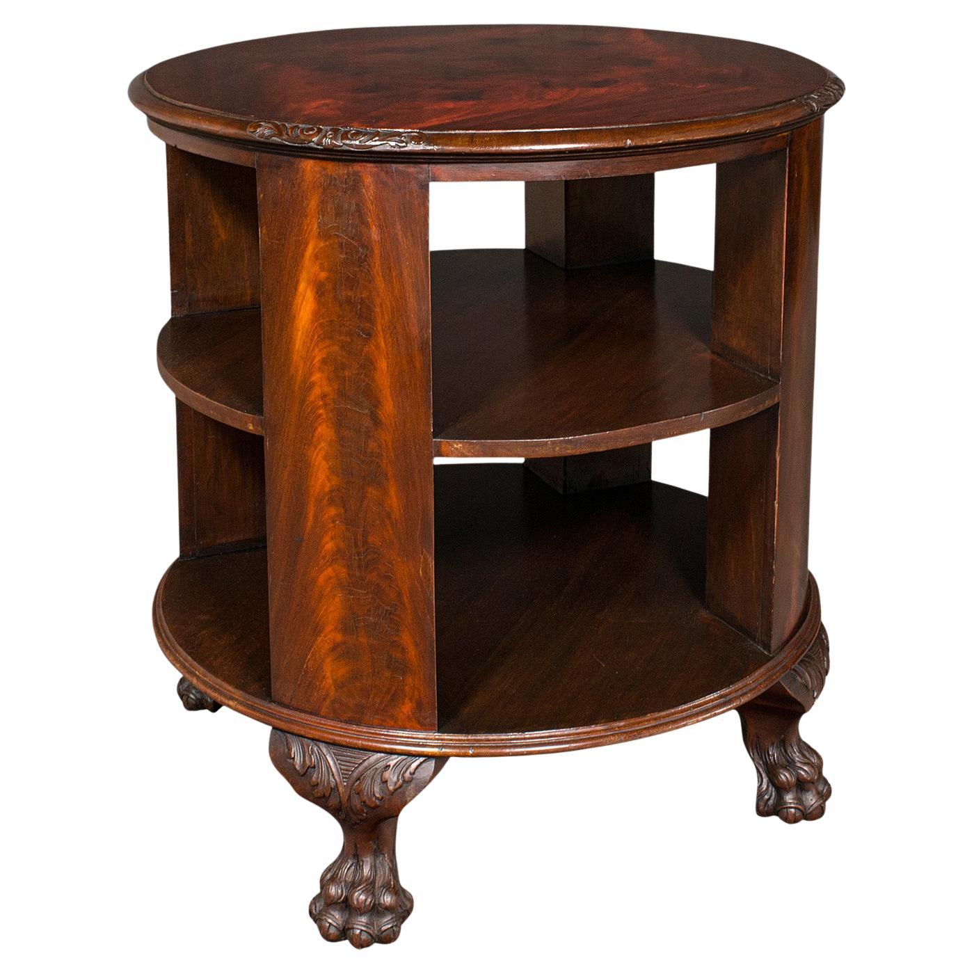 Antique Circular Bookcase, English, Centrepiece Library Table, Edwardian, C.1910 For Sale
