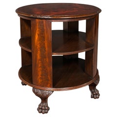 Antique Circular Bookcase, English, Centrepiece Library Table, Edwardian, C.1910