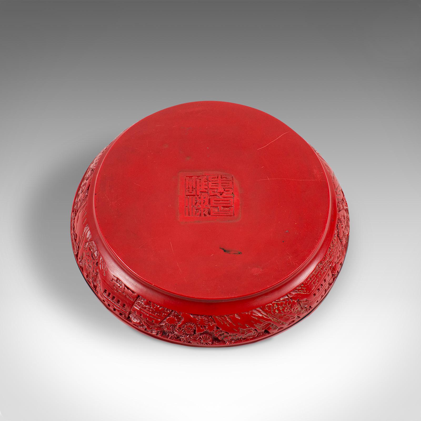 Antique Circular Box Chinese Cinnabar, Decorative Tray, Qing Dynasty, circa 1900 7