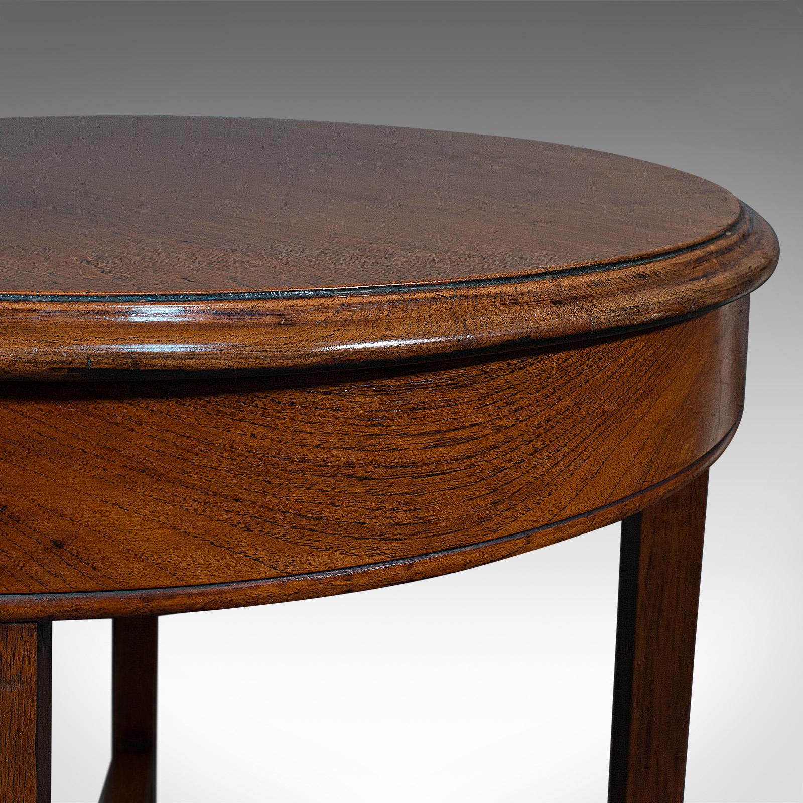 Antique Circular Coffee Table, English, Oak, Lamp, Side, Victorian, Circa 1880 2