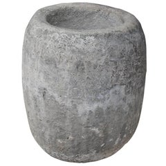 Antique Circular Limestone Water Vessel
